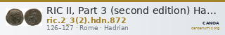 RIC II, Part 3 (second edition) Hadrian 872 — CANOA