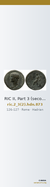 RIC II, Part 3 (second edition) Hadrian 873 — CANOA