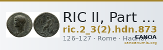 RIC II, Part 3 (second edition) Hadrian 873 — CANOA