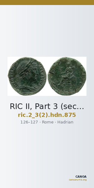 RIC II, Part 3 (second edition) Hadrian 875 — CANOA