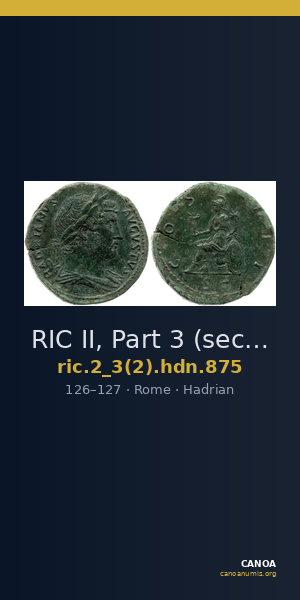 RIC II, Part 3 (second edition) Hadrian 875 — CANOA