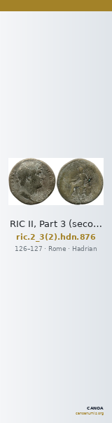 RIC II, Part 3 (second edition) Hadrian 876 — CANOA