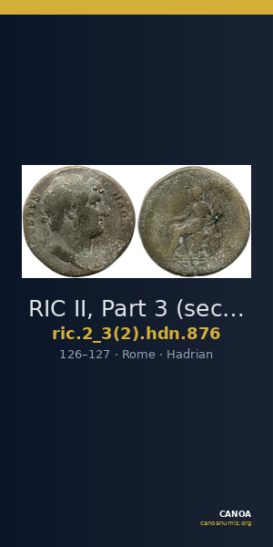 RIC II, Part 3 (second edition) Hadrian 876 — CANOA