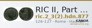 RIC II, Part 3 (second edition) Hadrian 877 — CANOA