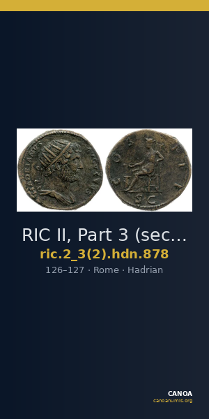 RIC II, Part 3 (second edition) Hadrian 878 — CANOA