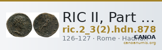 RIC II, Part 3 (second edition) Hadrian 878 — CANOA