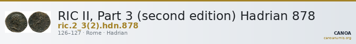 RIC II, Part 3 (second edition) Hadrian 878 — CANOA