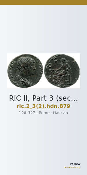 RIC II, Part 3 (second edition) Hadrian 879 — CANOA