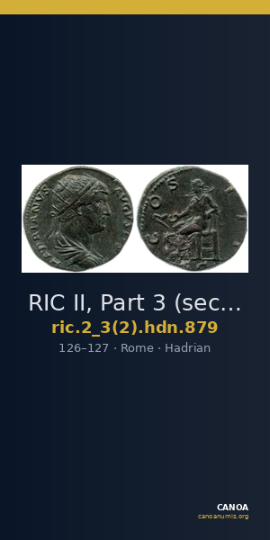 RIC II, Part 3 (second edition) Hadrian 879 — CANOA
