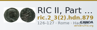 RIC II, Part 3 (second edition) Hadrian 879 — CANOA