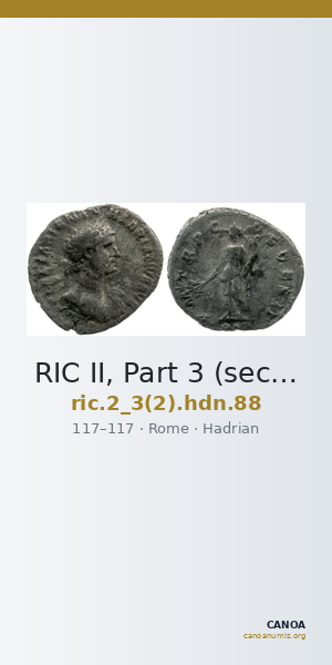 RIC II, Part 3 (second edition) Hadrian 88 — CANOA