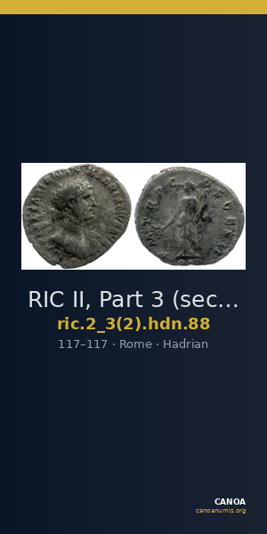 RIC II, Part 3 (second edition) Hadrian 88 — CANOA