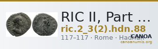RIC II, Part 3 (second edition) Hadrian 88 — CANOA