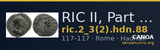 RIC II, Part 3 (second edition) Hadrian 88 — CANOA