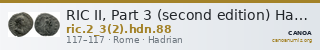 RIC II, Part 3 (second edition) Hadrian 88 — CANOA