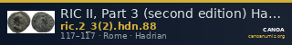 RIC II, Part 3 (second edition) Hadrian 88 — CANOA