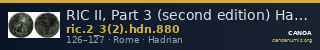 RIC II, Part 3 (second edition) Hadrian 880 — CANOA
