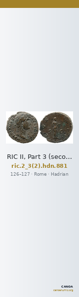 RIC II, Part 3 (second edition) Hadrian 881 — CANOA