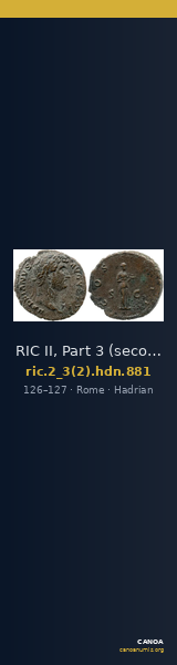 RIC II, Part 3 (second edition) Hadrian 881 — CANOA