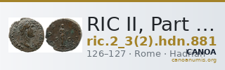 RIC II, Part 3 (second edition) Hadrian 881 — CANOA