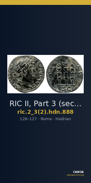 RIC II, Part 3 (second edition) Hadrian 888 — CANOA