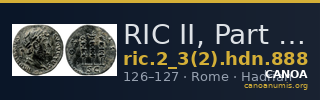 RIC II, Part 3 (second edition) Hadrian 888 — CANOA