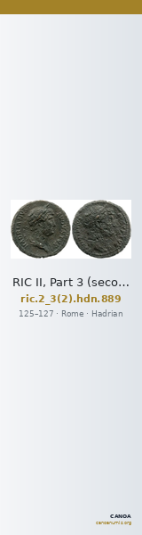 RIC II, Part 3 (second edition) Hadrian 889 — CANOA