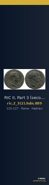 RIC II, Part 3 (second edition) Hadrian 889 — CANOA