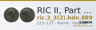 RIC II, Part 3 (second edition) Hadrian 889 — CANOA