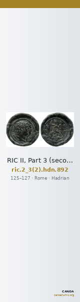 RIC II, Part 3 (second edition) Hadrian 892 — CANOA