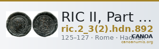 RIC II, Part 3 (second edition) Hadrian 892 — CANOA