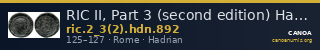 RIC II, Part 3 (second edition) Hadrian 892 — CANOA