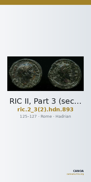 RIC II, Part 3 (second edition) Hadrian 893 — CANOA