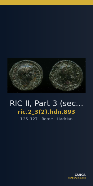 RIC II, Part 3 (second edition) Hadrian 893 — CANOA