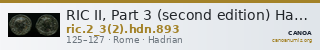 RIC II, Part 3 (second edition) Hadrian 893 — CANOA