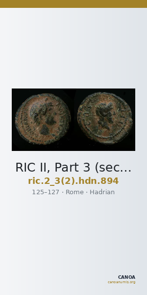 RIC II, Part 3 (second edition) Hadrian 894 — CANOA