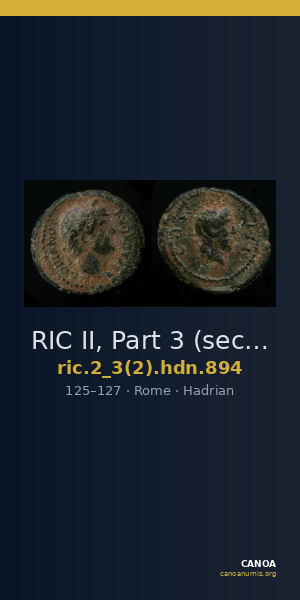 RIC II, Part 3 (second edition) Hadrian 894 — CANOA