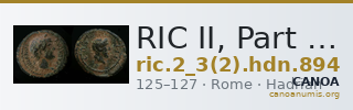 RIC II, Part 3 (second edition) Hadrian 894 — CANOA