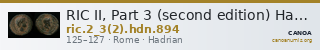 RIC II, Part 3 (second edition) Hadrian 894 — CANOA