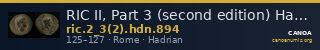 RIC II, Part 3 (second edition) Hadrian 894 — CANOA