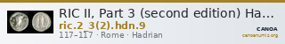 RIC II, Part 3 (second edition) Hadrian 9 — CANOA