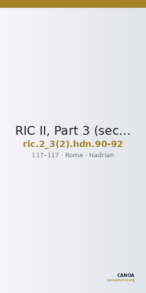 RIC II, Part 3 (second edition) Hadrian 90-92 — CANOA