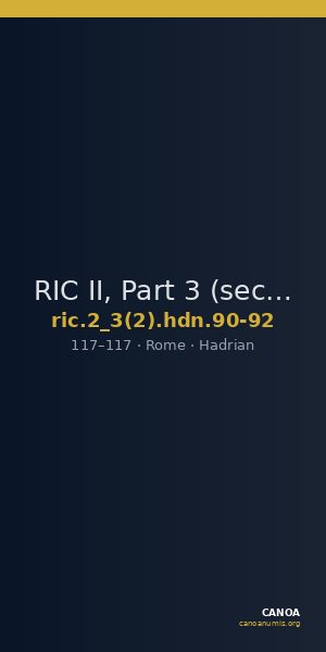 RIC II, Part 3 (second edition) Hadrian 90-92 — CANOA