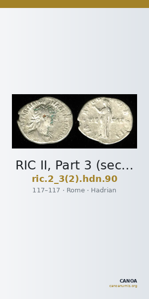 RIC II, Part 3 (second edition) Hadrian 90 — CANOA