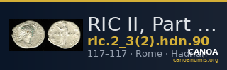RIC II, Part 3 (second edition) Hadrian 90 — CANOA