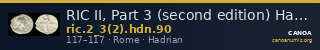 RIC II, Part 3 (second edition) Hadrian 90 — CANOA