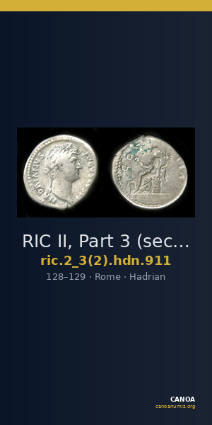 RIC II, Part 3 (second edition) Hadrian 911 — CANOA