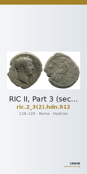 RIC II, Part 3 (second edition) Hadrian 912 — CANOA
