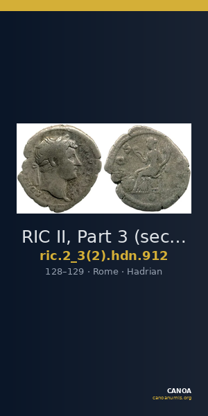 RIC II, Part 3 (second edition) Hadrian 912 — CANOA
