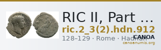 RIC II, Part 3 (second edition) Hadrian 912 — CANOA